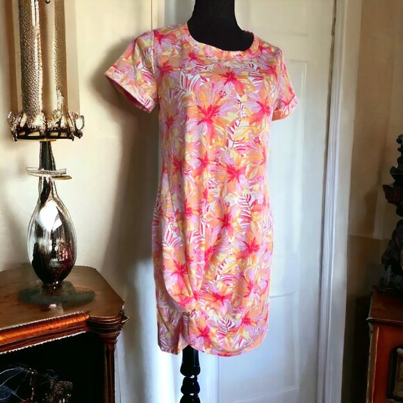 NWOT ADYSON PARKER (S) Tunic Dress in Vibrant floral design. - Picture 1 of 6